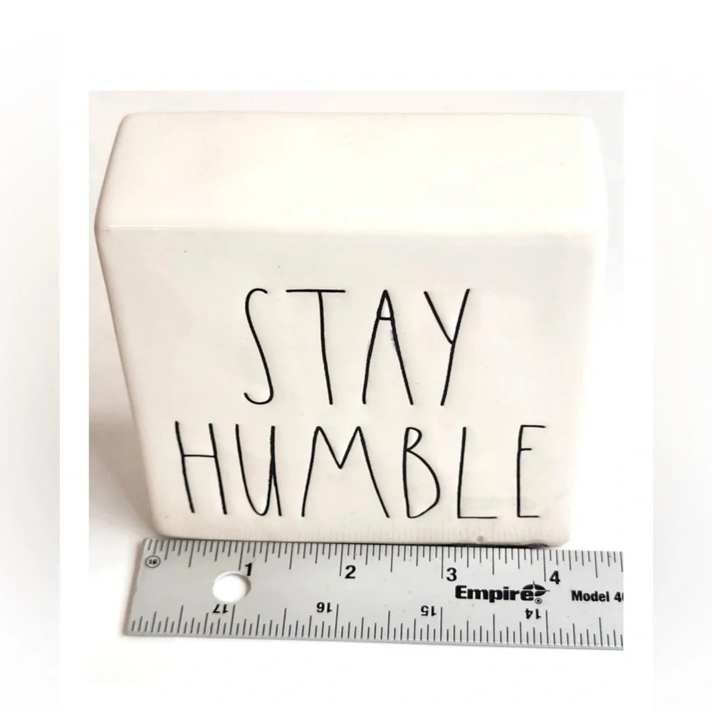 Rae Dunn Stay Humble Be Kind Ceramic Paperweight Artisan Collection